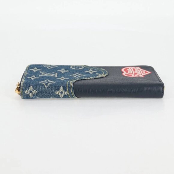 LOUIS VUITTON NIGO LV Squared Zippy Wallet Long Wallet Navy M81107 Auth 126433M - Picture 8 of 16